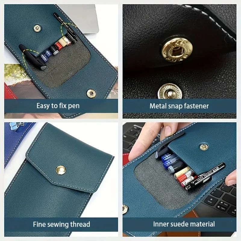 Premium PU Leather Stationery Bag | Slim Student & Business Office Pen Holder
