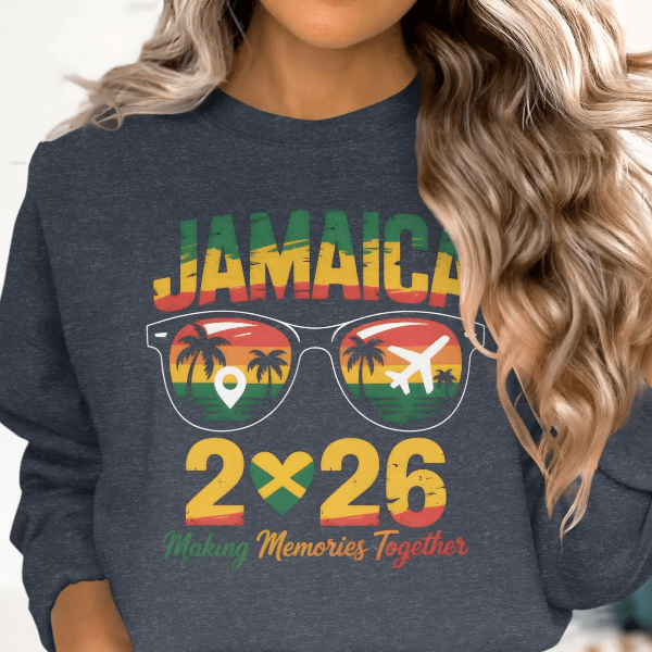 Jamaica 2026 Vacation Shirt Caribbean Flag Beach Travel Tee