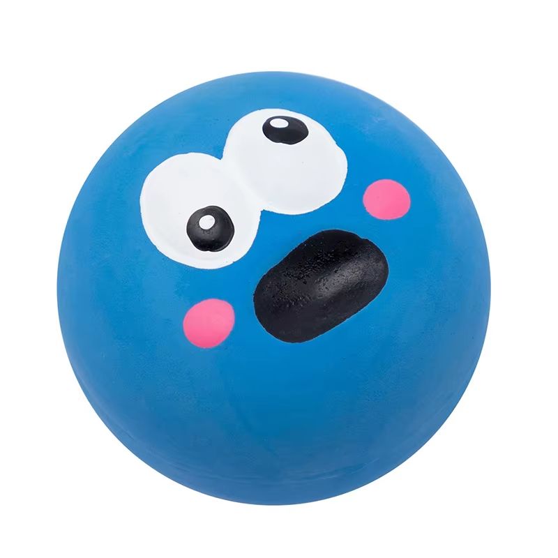 Squeaky Rubber Dog Ball Chew Toy Bite Resistant Tooth Cleaning Interactive Pet Ball