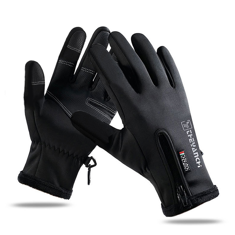 Winter Gloves for Men, Thermal Fleece Lined, Non-slip, Touch Screen Motorbike Riding & Mountaineering