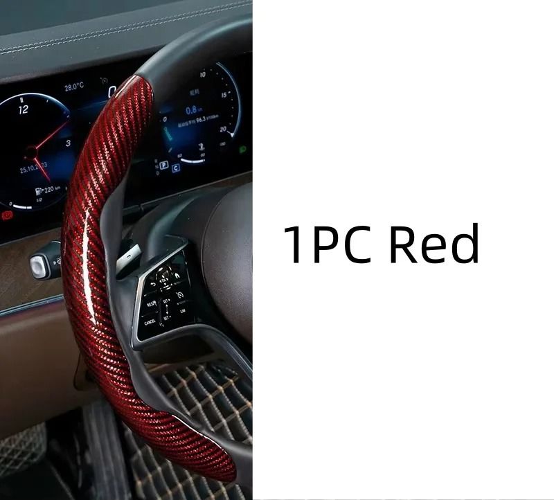 Microfiber Leather Steering Wheel Cover with Carbon Fiber Look