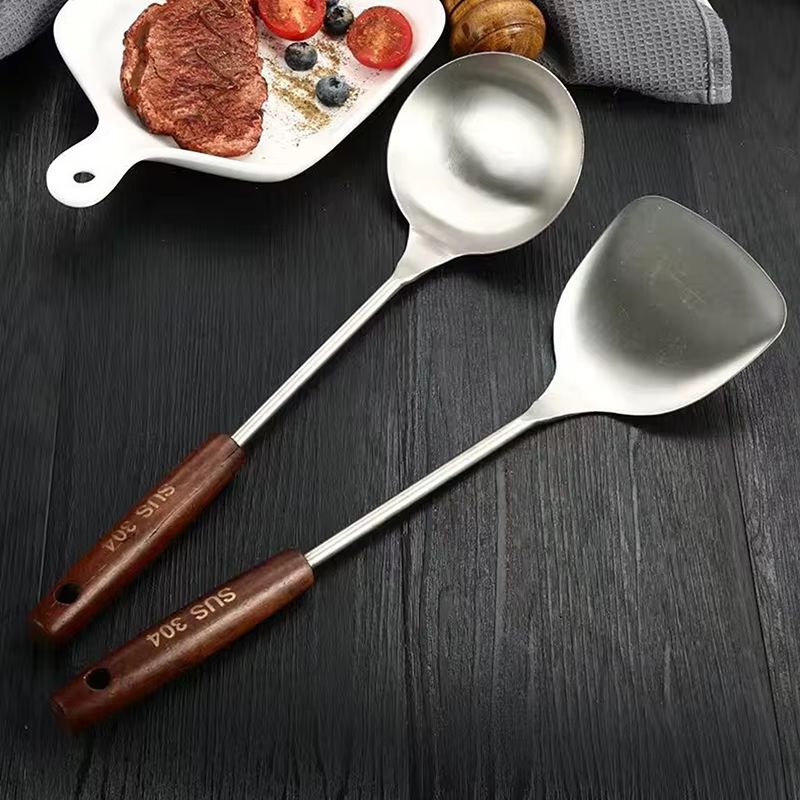 Stainless Steel Wok Spatula and Ladle Kitchen Utensil Set