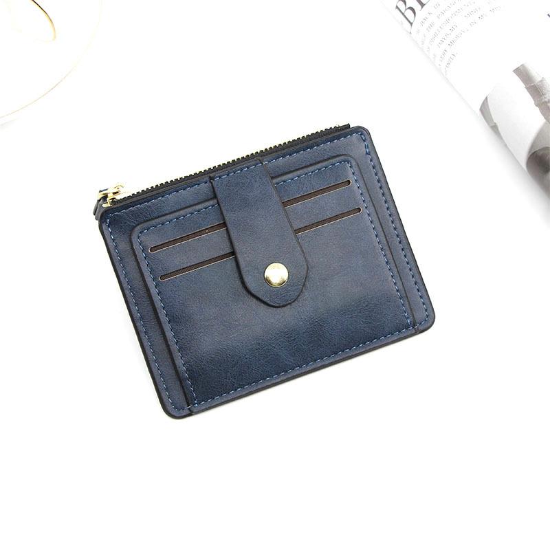 Luxury Slim Leather Wallet with Coin Pocket Mens Credit & ID Card Holder