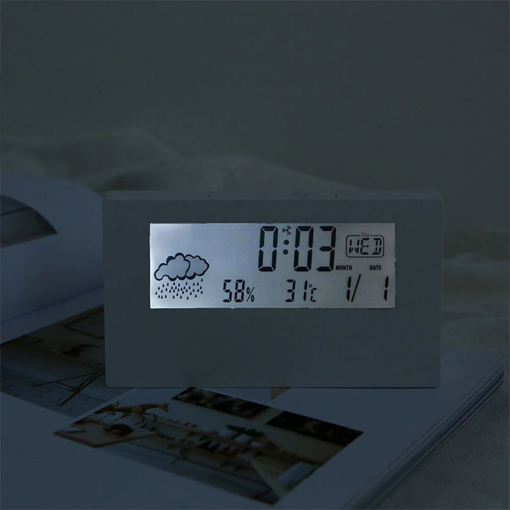 Digital Thermo Hygrometer Clock with Temperature and Humidity Display