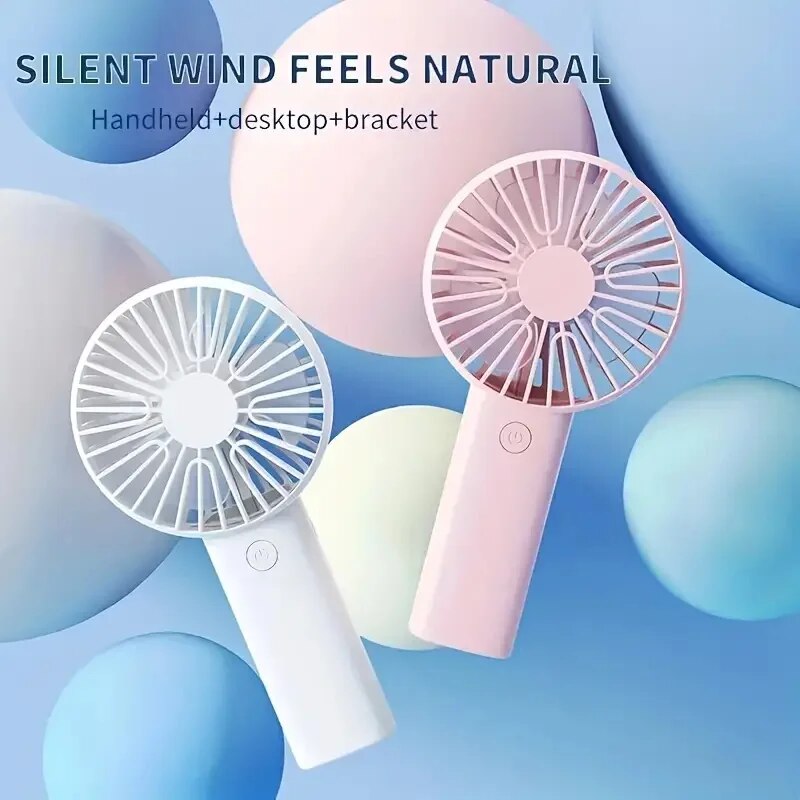 Rechargeable Handheld Fan with Phone Holder Mini Desk Fan for Travel Office