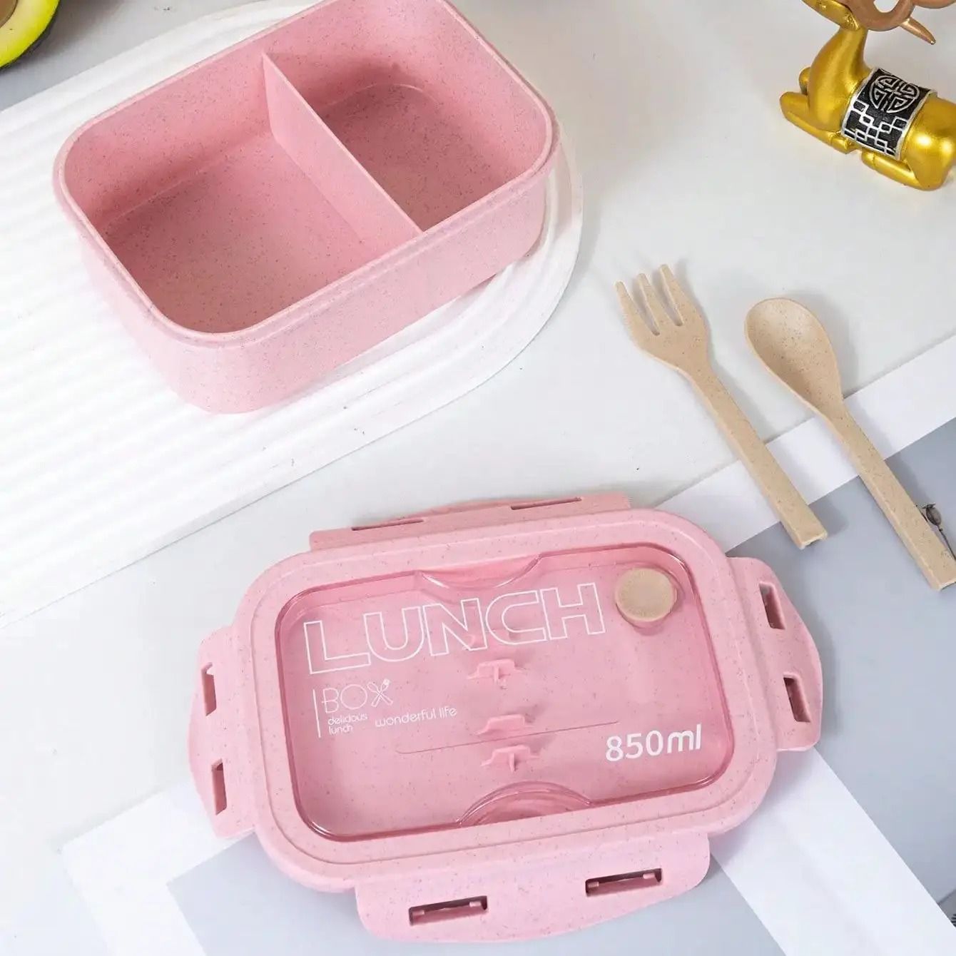 Microwave Safe Lunch Box with Tableware and Airtight Seal