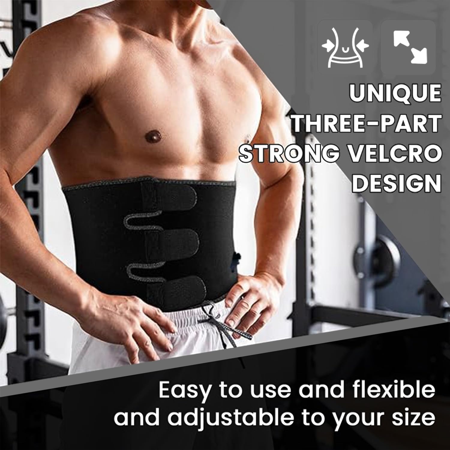 Waist Trimmer Sweat Belt for Men and Women Adjustable Belly Stomach Wrap
