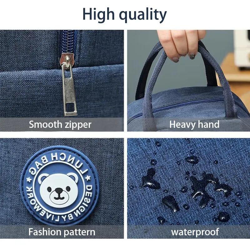 Insulated Canvas Lunch Tote Bag