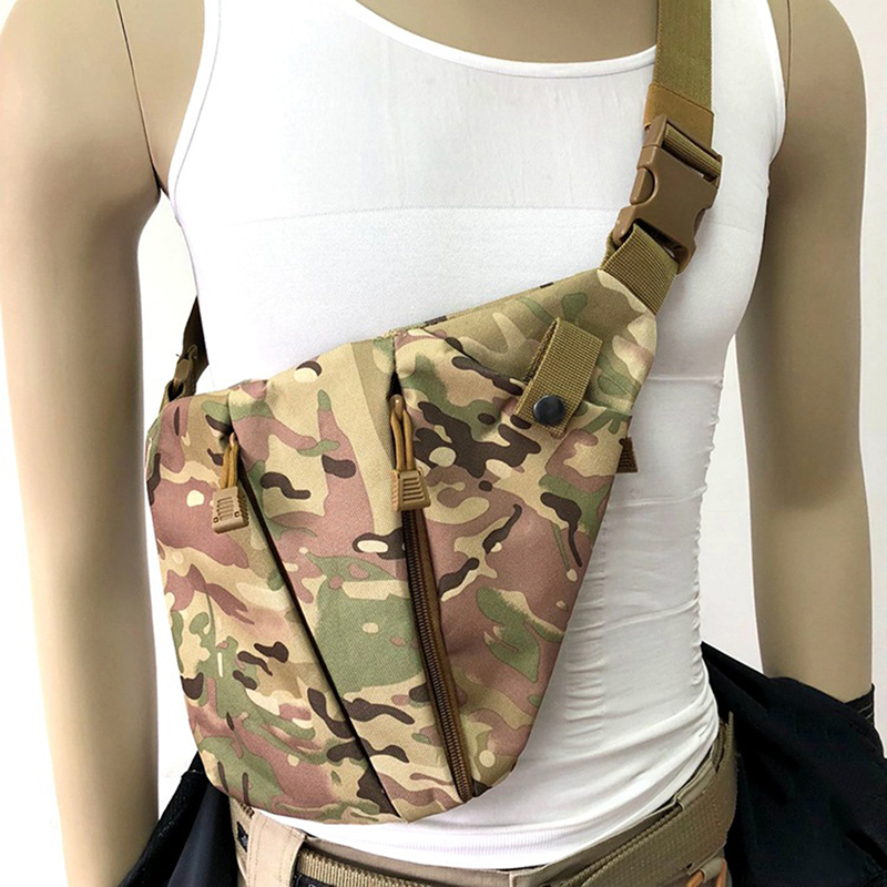 Gun Holster Shoulder Bags Men, Hunting Crossbody Pistol Bag, Anti Theft Chest Bag Nylon Sports, Outdoor Tactical Storage