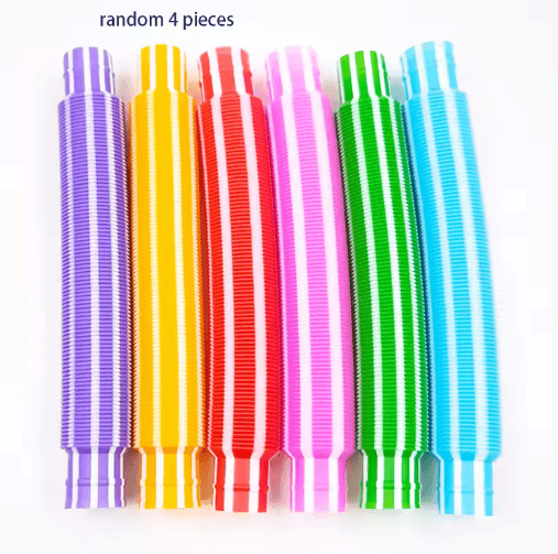 4 Pack Mini Pop Tube Fidget Toy Set for Sensory Play Stress Relief & Creative Building
