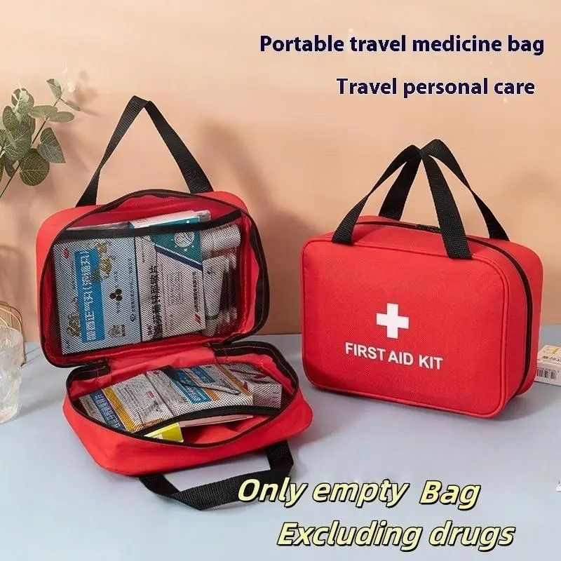 Portable First Aid Storage Pouch with Handle for Travel Camping Emergency