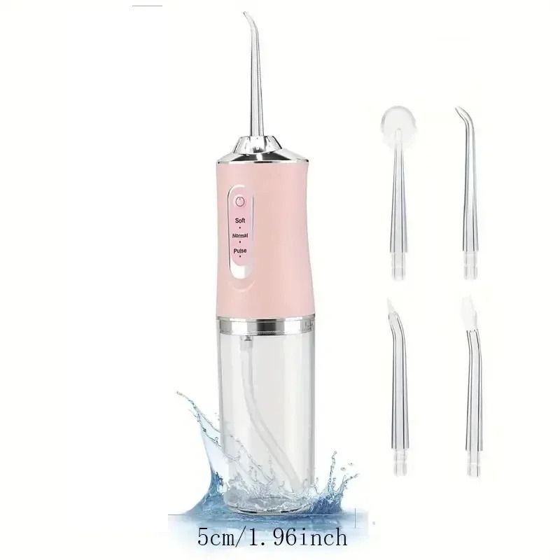 Portable Electric Water Flosser Rechargeable Dental Oral Irrigator with 4 Jets