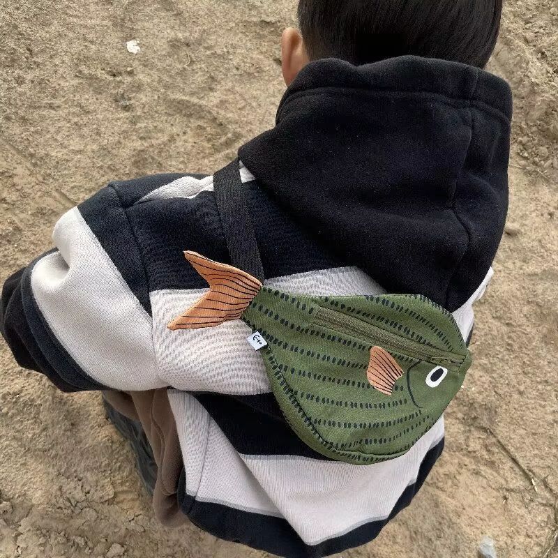 Adorable Tropical Fish Waist Pack for Kids – Green Water-Resistant Coin Purse and Crossbody Bag for Boys and Girls
