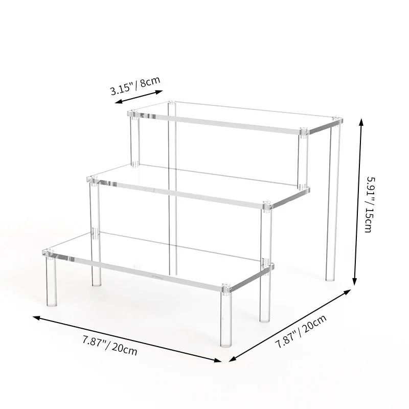 Multi Layer Acrylic Display Stand Transparent Trapezoid Shelf