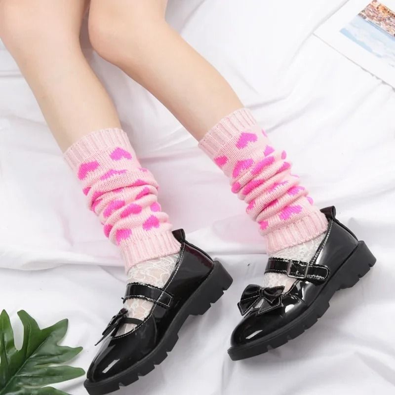 Y2K Heart Motif Japanese Lolita Leg Warmers