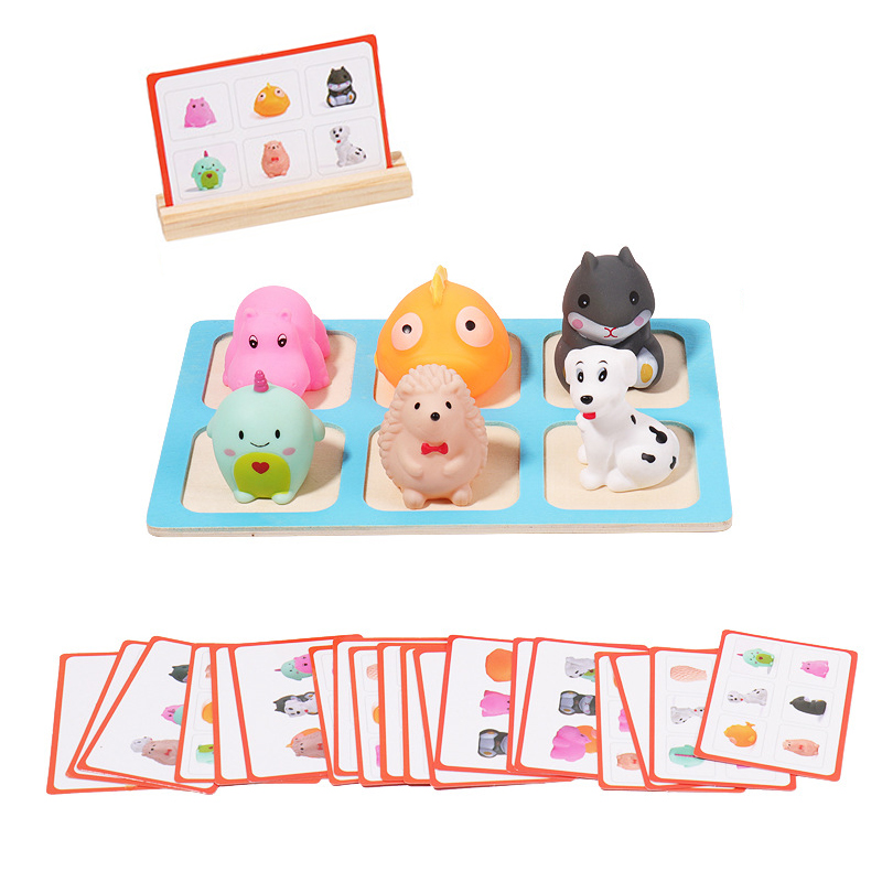 Educational Sensory Sets for Kids, Montessori Games Animal Matching, Spatial Cartoon Thinking, Interactive Math Toy for