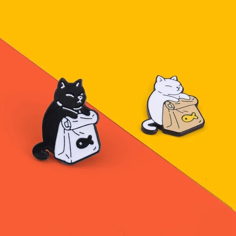 Cute Cat Brooch Pin Set Cartoon Animal Lapel Badge