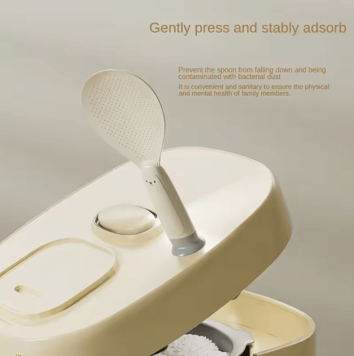 Heat-Resistant Standing Rice Spoon – Non-Stick Rice Paddle with Suction Cup Base