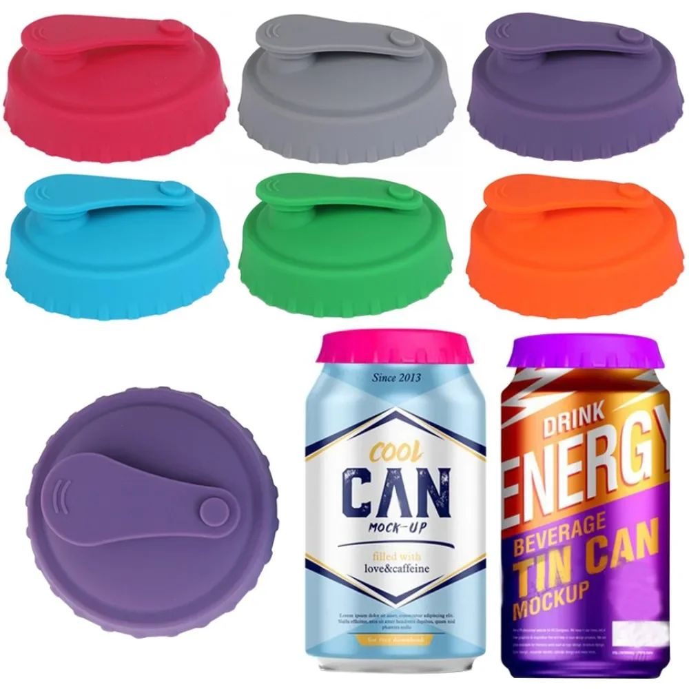Reusable Silicone Can Lids 6PCS Soda and Beverage Cover