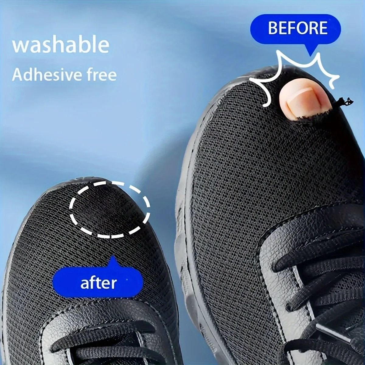 Self Adhesive Shoe Repair Patches Waterproof Invisible Shoe Fix Set of 6