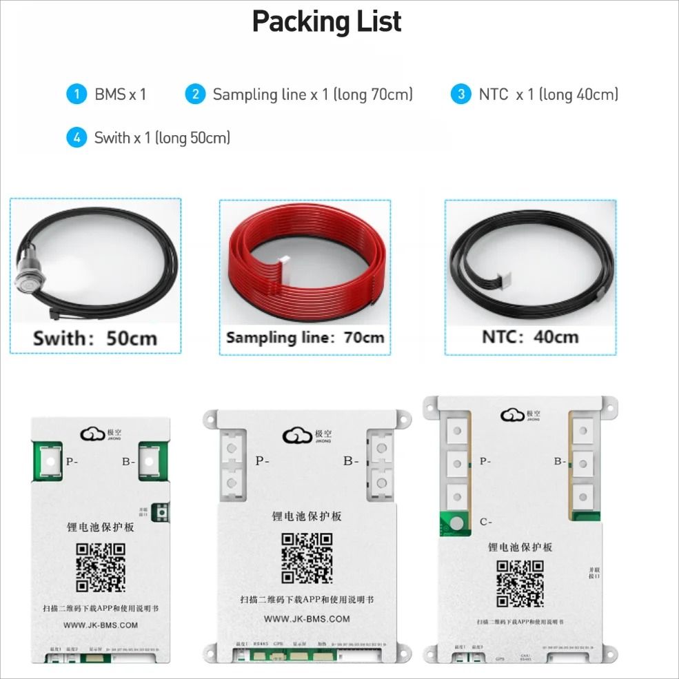 JIKONG Smart BMS Active Balance Battery Management System for LiFePO4 Li Ion and LTO Packs