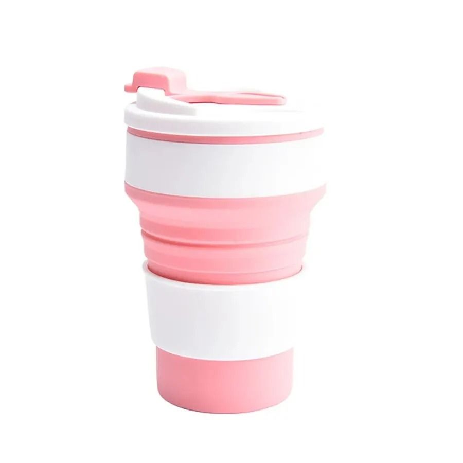 350ML Collapsible Cup Silicone Travel Cup Foldable Coffee Mug with Lid