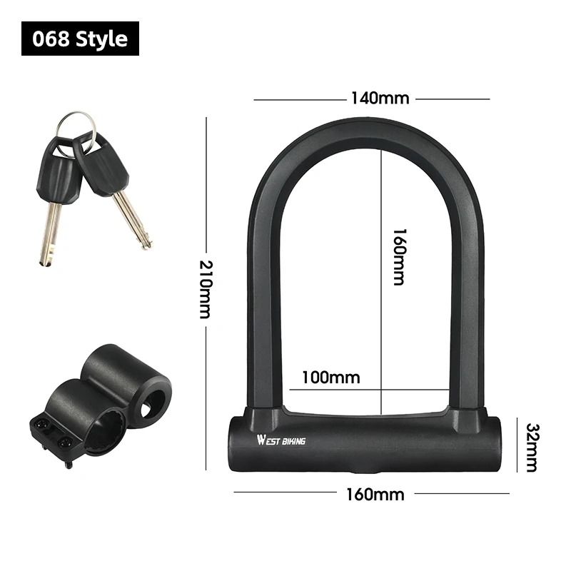 Heavy Duty U Lock with Cable and Bracket
