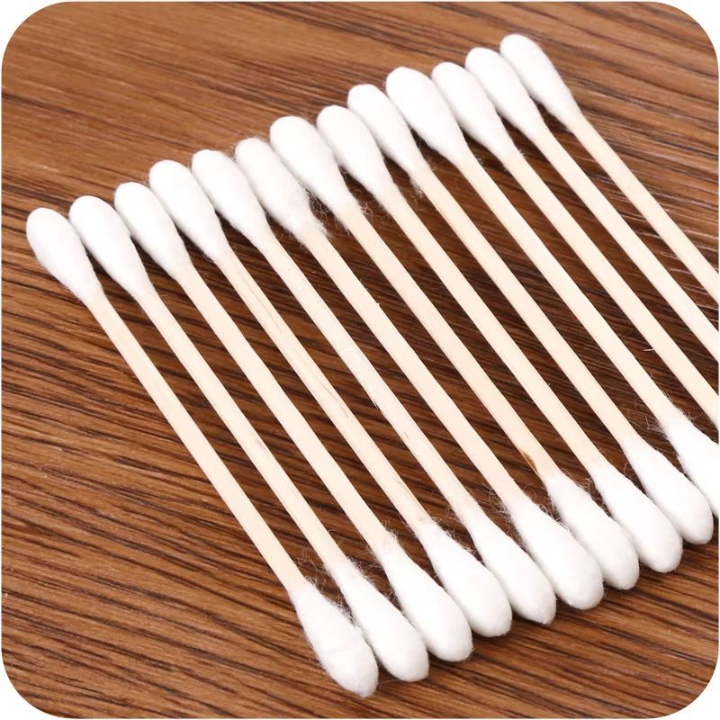 Double-Head Cotton Swab Cotton Buds with Wooden Sticks for Personal Care (100/500/1000/2000 Pieces)