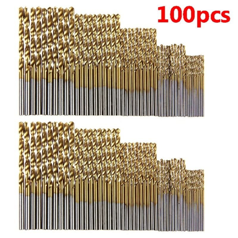 Titanium Coated HSS Drill Bit Set 100 Piece Precision Kit
