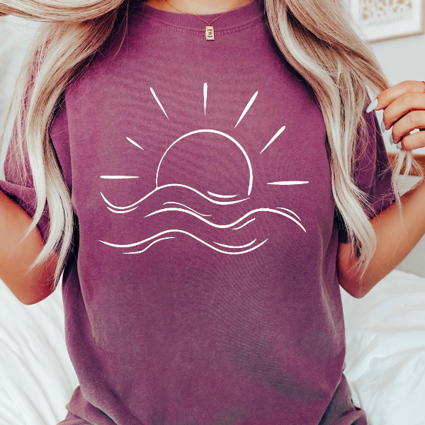 Sun T-Shirt, Summer Shirt, Beach Shirts, Sunhine T-Shirt, Gift For Woman, Boho Sun Shirt, Sun Shirt, Summer Vibes Shirt