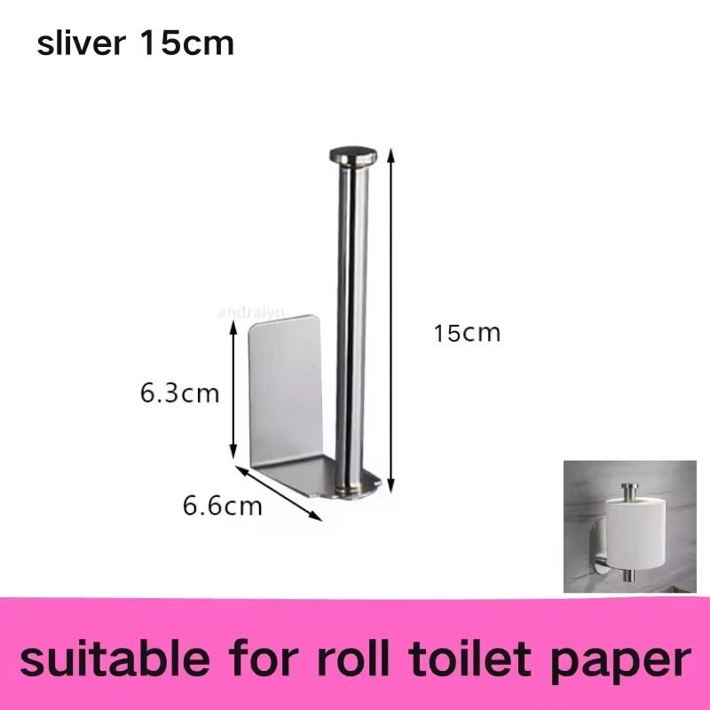 Stainless Steel Self-Adhesive Paper Towel Holder – No-Drill Toilet & Kitchen Roll Rack