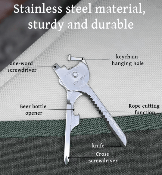 6-in-1 EDC Keychain Multi-Tool – Folding Pocket Pliers, Screwdriver & Bottle Opener for Camping and Everyday Carry