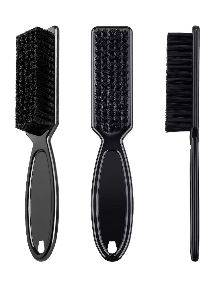 Barber Neck Duster Brush Set for Men with Round Hairdressing and Beard Brushes