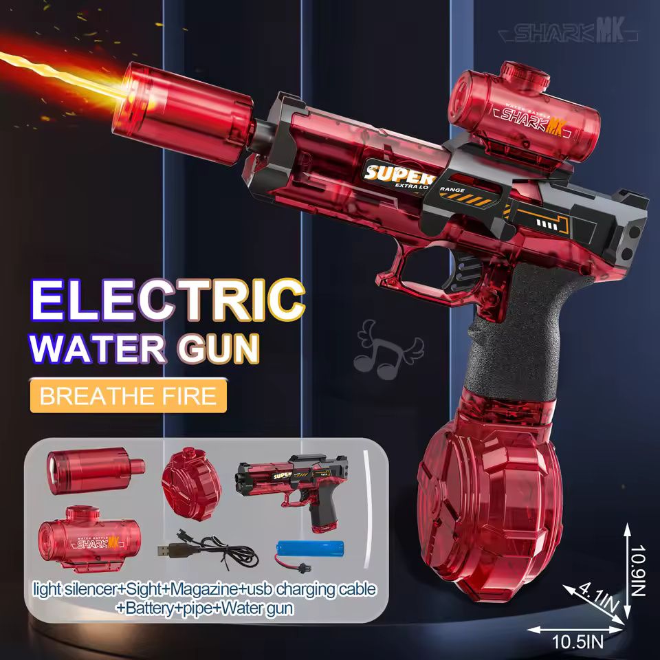 Electric High Pressure Water Gun with Flame Effect LED