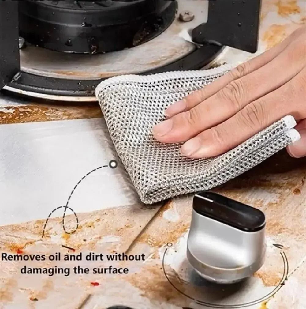 Multi-Purpose Silver Wire Kitchen Cleaning Cloths