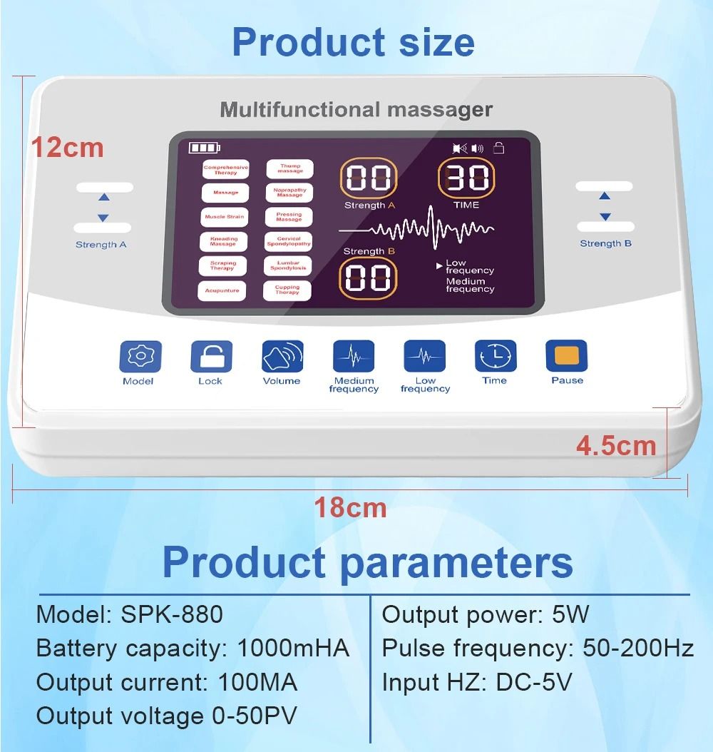 12 Mode Low Frequency Therapy Device TENS Machine
