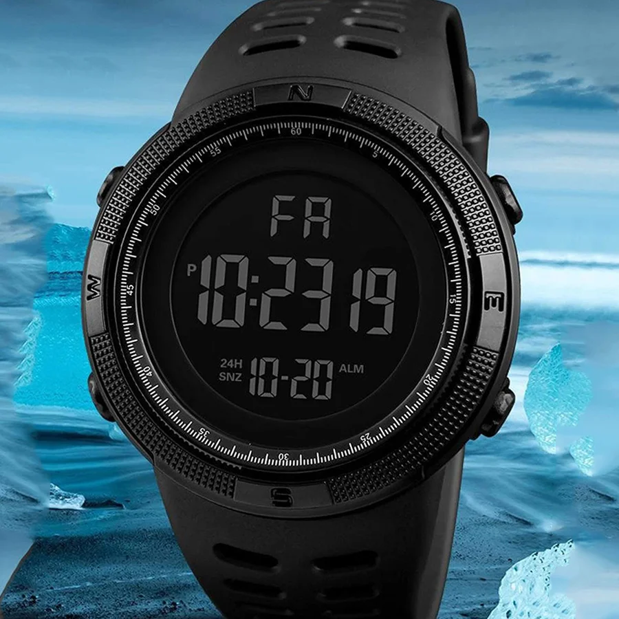 Men Digital Sports Watch LED Military Waterproof Wristwatch for Teens & Kids