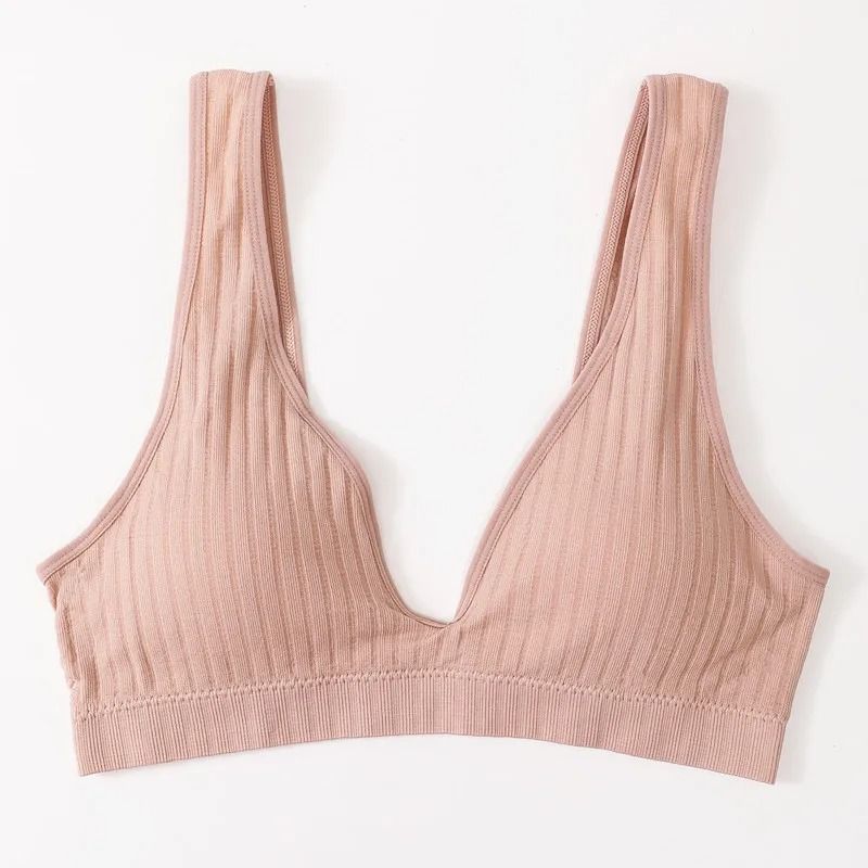 Veloura Seamless Deep V Bra Wire Free Backless Top