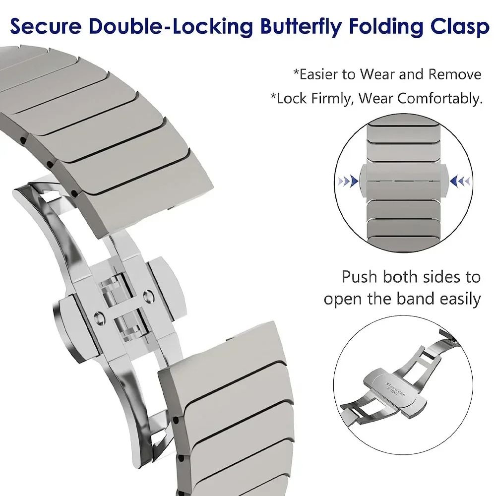 Titanium Tone Stainless Steel Link Bracelet