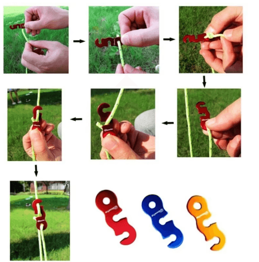 Reflective Tent Ropes Set Windproof Adjustable Camping Guy Lines with Buckles