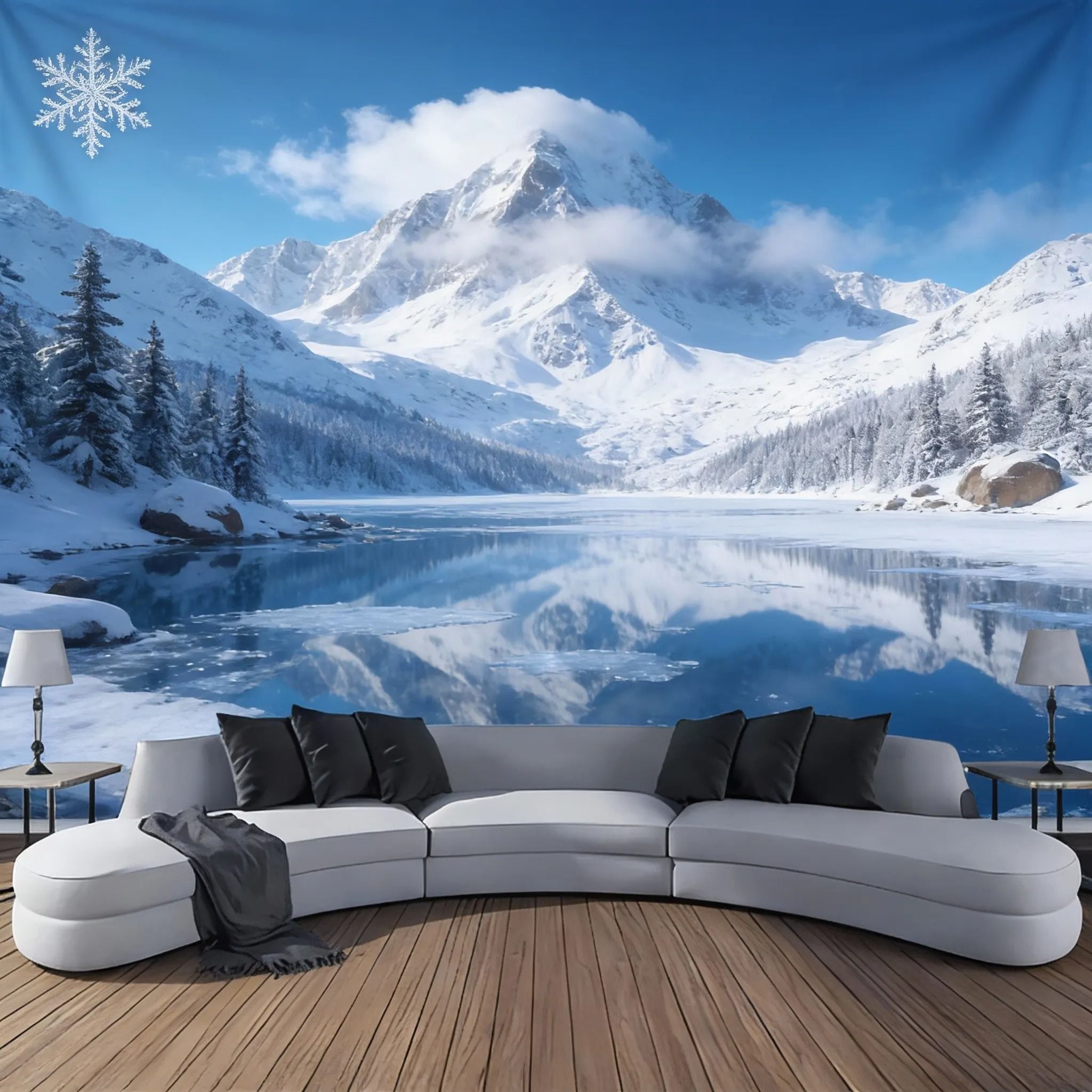 Landscape Waterfall Canyon Tapestry – High-Definition Elemental Architectural Sculpture