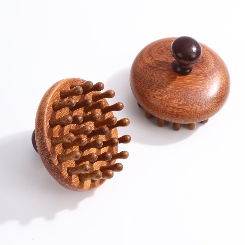 Sandalwood Scalp Massager Comb Natural Wooden Meridian Therapy Hair Brush