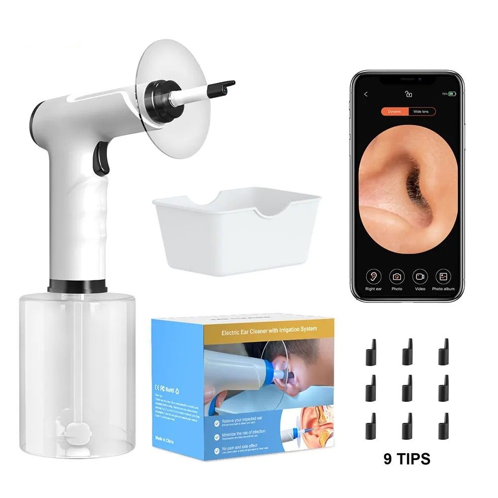 Electric Ear Wax Cleaner with Adjustable Water Pressure and Soft Spray Tip