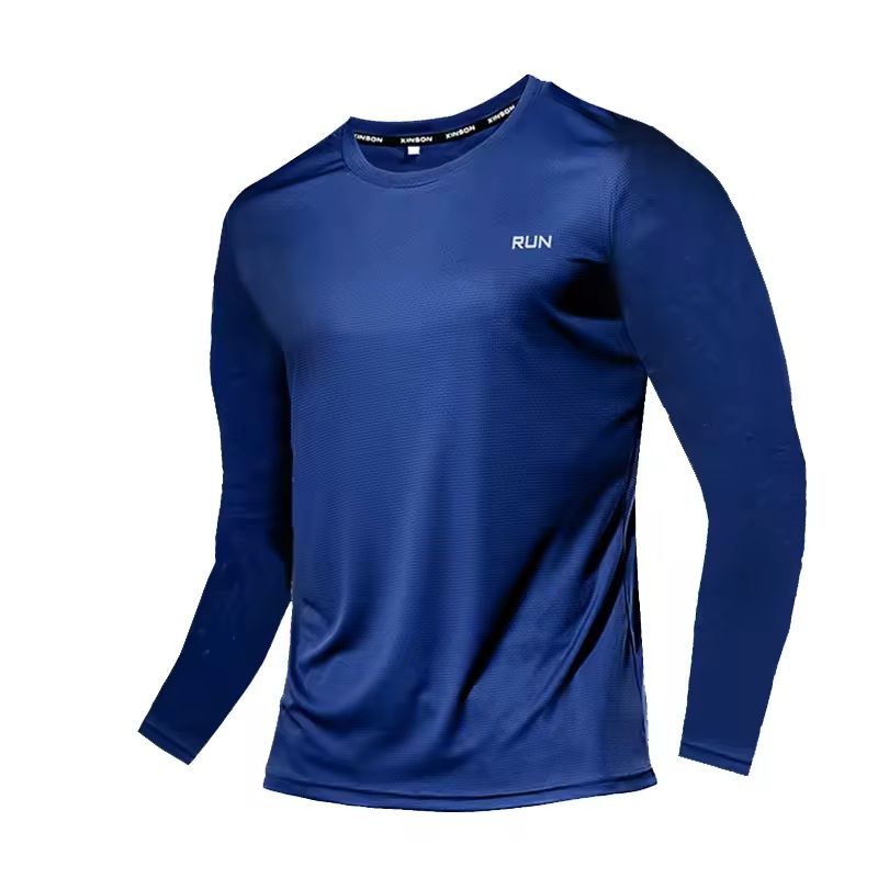 Mens Ice Silk Long Sleeve T-Shirt – Quick-Dry Breathable Sun Protection