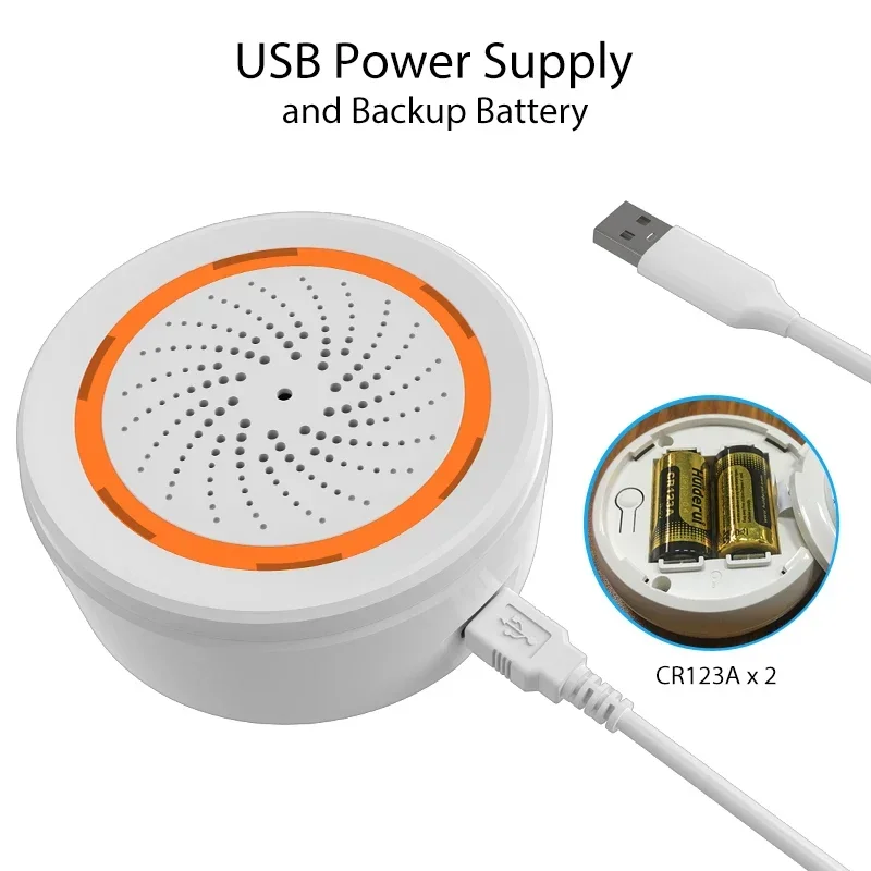 Smart Siren Alarm, Loud Sound & Light, Home Security