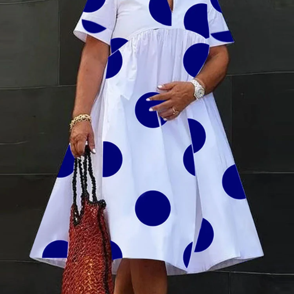 Elegant Summer Bohemian Polka Dot Maxi, V Neck Long Dress, Party Sundress, Vestido Beach Robe