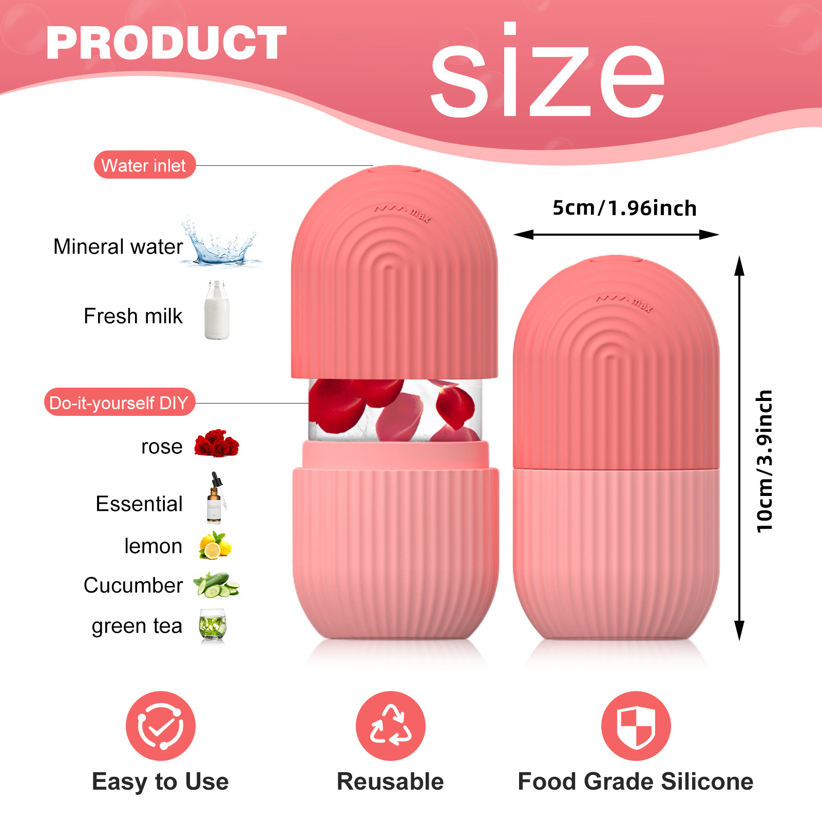 Silicone Ice Roller for Face Depuffing and Cooling Skin Care