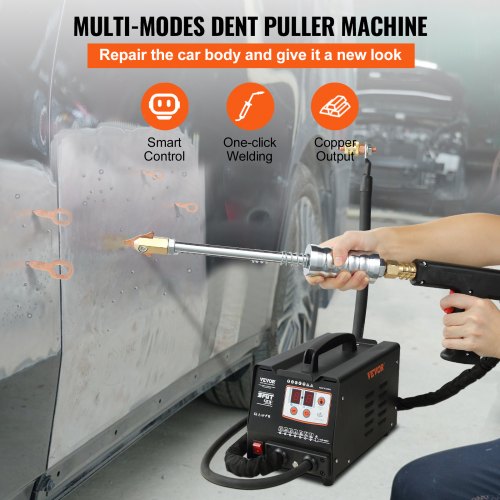 3KW Panel Spot Puller Vehicle Dent Spotter, Multispot Bonnet & Door Dent Repair Welder Kit with Dual Guns, Digital