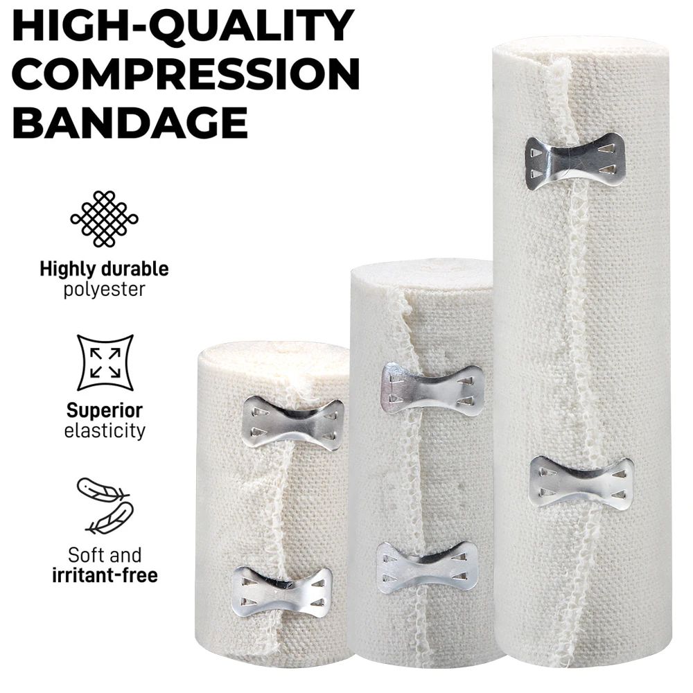 Elastic Compression Bandage Wrap 177.17in Stretch for Sports and Injury Support