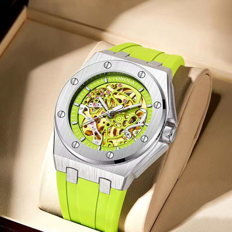 ONOLA Luxury automatic mechanical watch Waterproof sports men's wristwatch with luminous dial